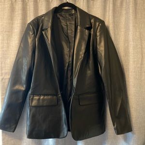 Vegan Leather Blazer
